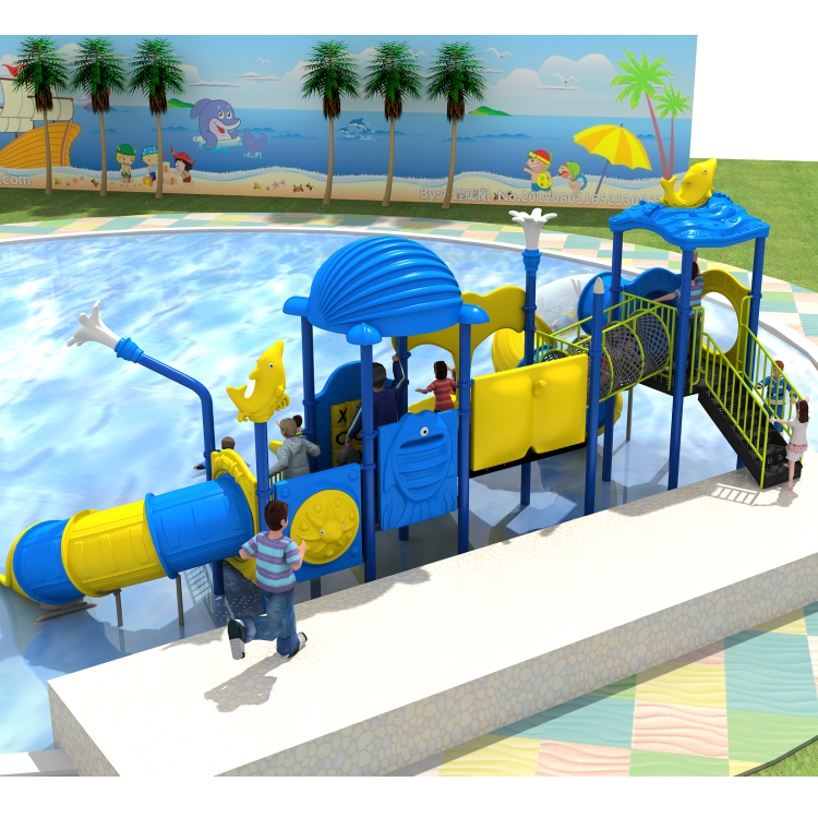 Children plastic water slide swimming pool slide water park equipment playground for sale